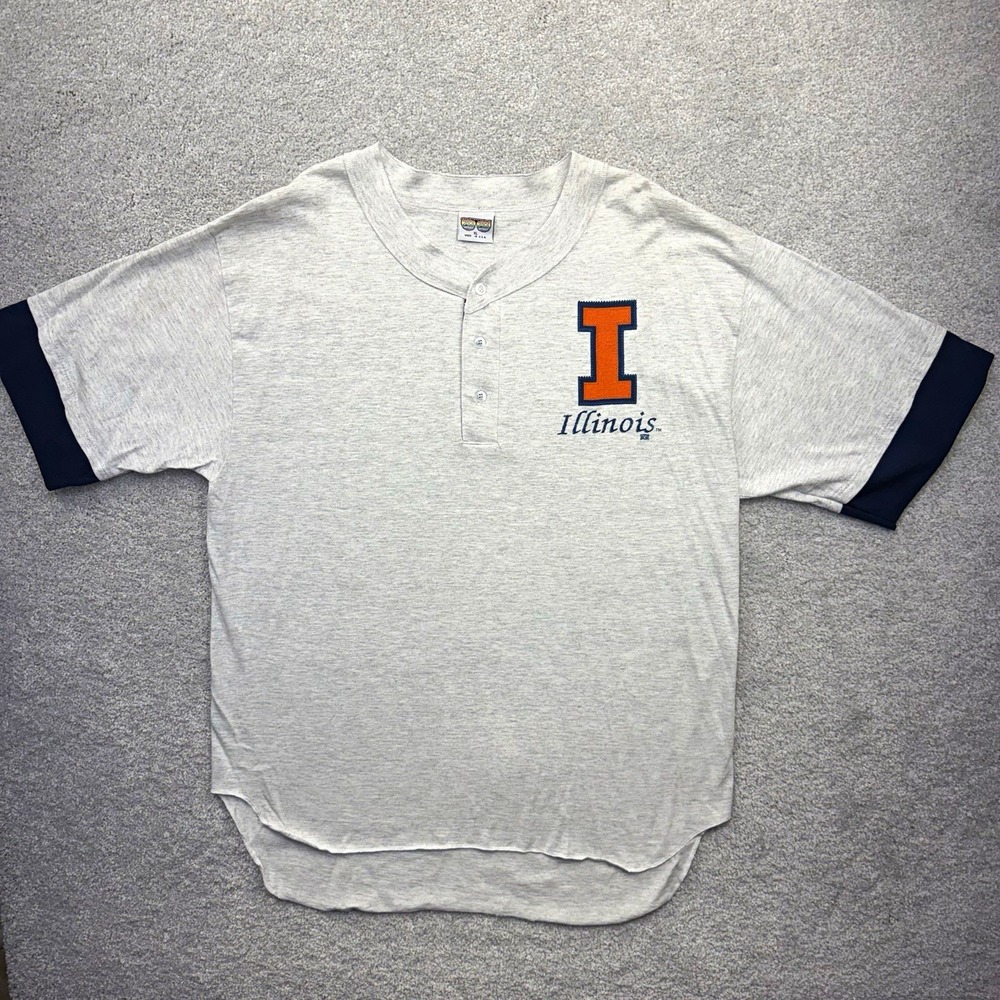 Vintage Illinois Fighting Illini Shirt Mens L 20/20 Sport USA Embroidered